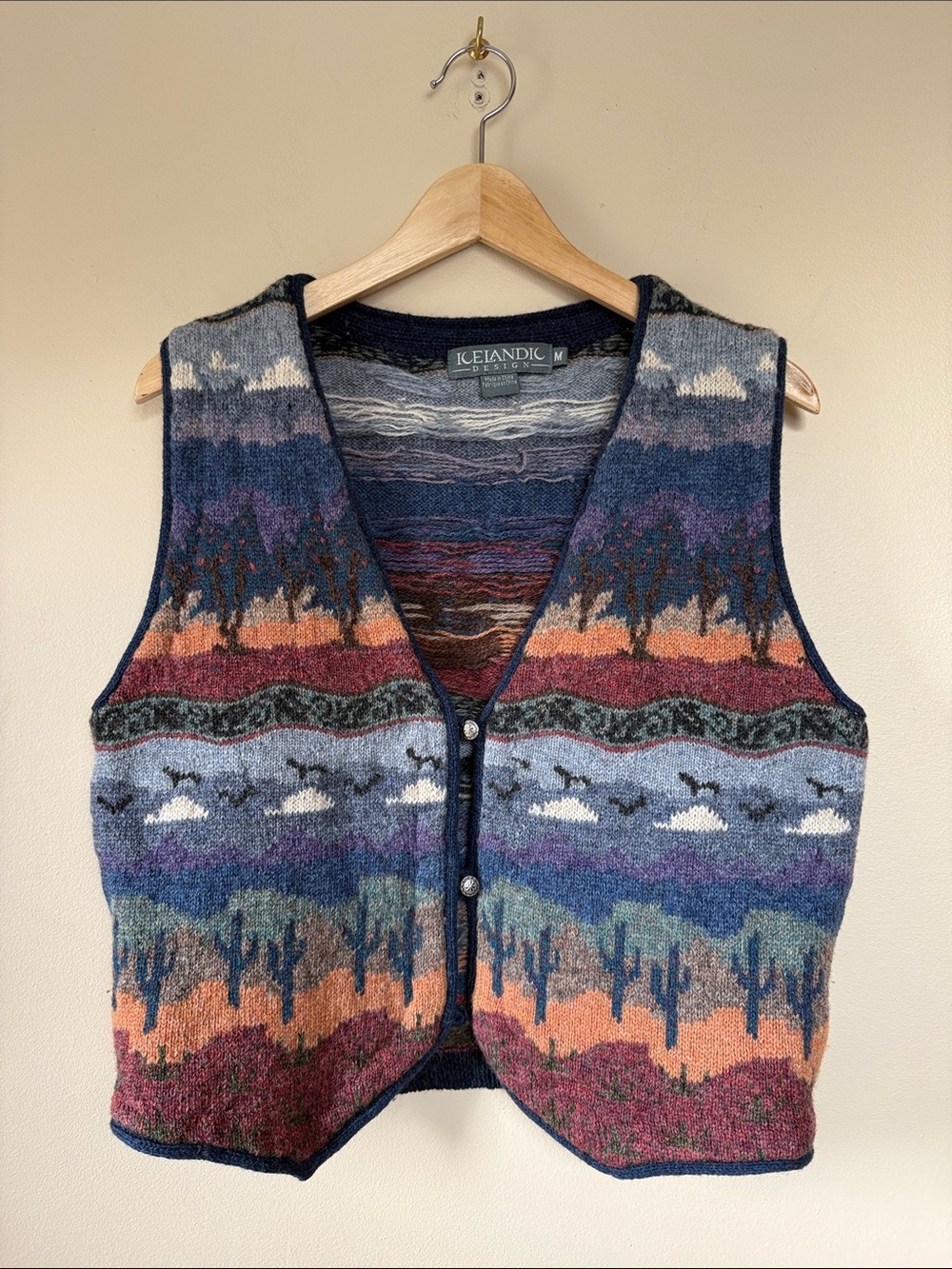 Icelandic Design Wool Landscape Vest - Medium
